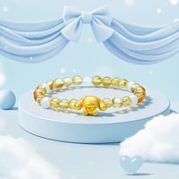 潮宏基 三丽鸥S925银吊坠水晶转换串珠手链哆啦A梦IP联名女520礼物