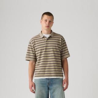 Levi's 李维斯26年秋季新款男士美式复古针织休闲条纹短袖POLO衫