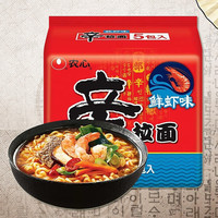 农心 辛拉面香菇牛肉鲜虾方便面袋面韩式国产速食煮面 鲜 虾味 （ 120g*5）一大包