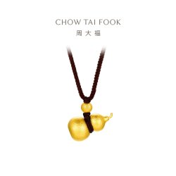 周大福 锤纹福禄葫芦骑士马足金黄金吊坠 5.70g