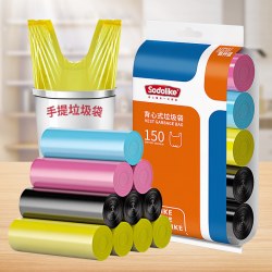 SODOLIKE 手提垃圾袋家用厨房清洁中号塑料袋50*65cm双面1.4丝