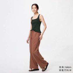 优衣库 麻混纺舒适长裤/常规款优衣库女装/休闲裤482246