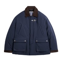 马登 美式复古灯芯绒拼接棉服夹克 咖色 男款