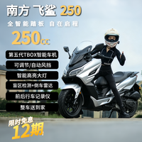 南方飞鲨250踏板燃油摩托车2026款全智能水冷大空间超长续航代步银色