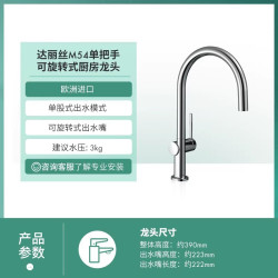 汉斯格雅 达丽丝M54 单把手可旋转厨房龙头 德国原装