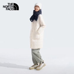 北面 棉服女户外保暖棉中长款外套89YH 米白色/QLI M