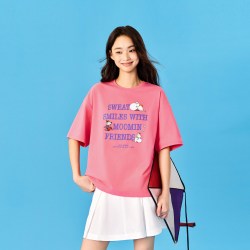 安踏 x姆明联名丨多彩休闲短袖速干t恤女夏季新款宽松透气运动上衣