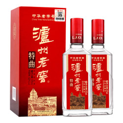 泸州老窖 浓香型白酒  52度 375mL 2瓶 特曲 双支装