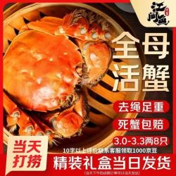 江问鱼 全母3.0-3.3两/只 现货大闸蟹8只礼盒装（去绳足重、死蟹包赔）