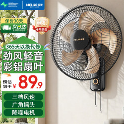 美菱 MeiLing）壁扇壁挂风扇挂壁式电风扇家用轻音摇头餐厅客厅工业电扇 16英寸五叶