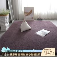 布迪思 高端羊羔绒客厅卧室地毯轻奢纯色家用沙发茶几加厚防滑毛绒床边毯 羊羔绒-紫灰色 160