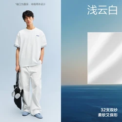 太平鸟 男装 滑板小狗联名夏季新品刺绣情侣T恤宽松印花短袖体恤潮