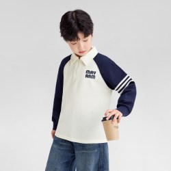 ZOSEE 童装男童长袖t恤儿童POLO衫卫衣2026新款男孩大童学院风秋装