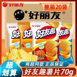 好丽友 好友趣薯片70g*6袋整箱批发泡菜蜂蜜膨化零食小吃
