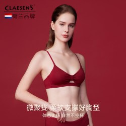 Claesen's 本命年红色内衣女马年新款结婚新娘小胸聚拢透气上托隐形无痕文胸
