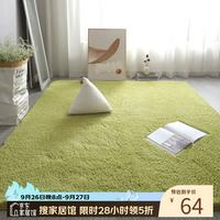 布迪思 高端羊羔绒客厅卧室地毯轻奢纯色家用沙发茶几加厚防滑毛绒床边毯 羊羔绒-草绿色 80