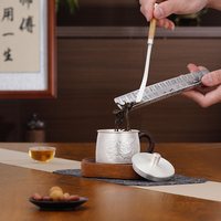 达文丽人 大容量 银茶杯主人杯 999纯银水杯子茶缸杯纯手工办公泡茶杯马克杯