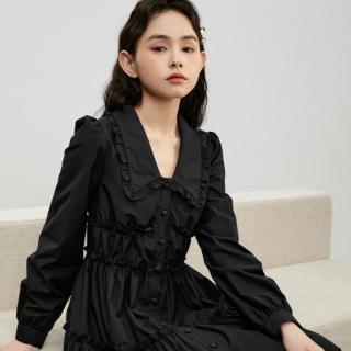 限尺码：乐町 【娃娃领花边领】衬衫裙