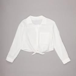 ZARA 女童白色微透休闲长袖衬衫