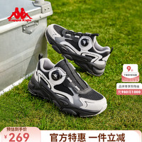 卡帕 儿童运动鞋男童鞋子2026春季新款减震跑步鞋青少年训练耐磨篮球鞋 黑色/经典白 3
