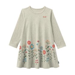 千趣会 童装春秋款女童裙子可爱印花日系长袖纯棉连衣裙