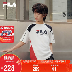 FILA 儿童童装短T类2026秋季男中大童针织短袖衫