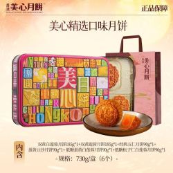 美心 精选口味月饼730g中秋月饼礼盒港式风味精选口味月饼礼盒