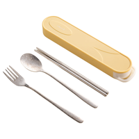 onlycook 纯钛 筷子勺子叉子 带收纳盒 餐具套装