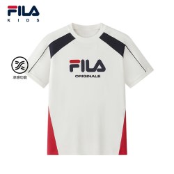 FILA KIDS斐乐童装男大童短袖T恤26秋季新款儿童透气纯棉上衣