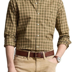 RALPH LAUREN Classic Fit Plaid Cotton Twill Button-Down Shirt