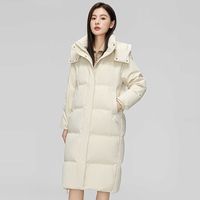 冬季新款女士连帽长款羽绒棉服修身显瘦时尚加厚冬装保暖棉衣外套
