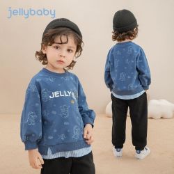 jellybaby 男童春秋上衣潮帅气时髦儿童秋装长袖小童衣服宝宝卫衣