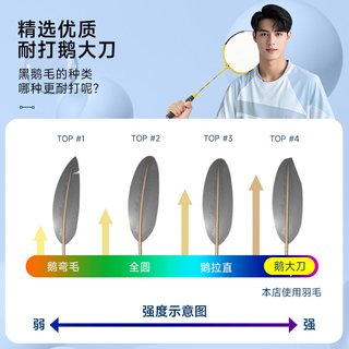 华派 黑色鹅毛刀翎 12只装 羽毛球