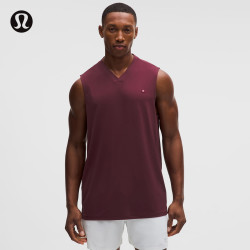 lululemon 丨Mesh-Panelled 男士网球网面拼接运动背心 LM1420S 勃艮第酒红/勃艮第酒红