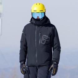 拓路者 户外撞色拼接印花开衫连帽男式外套户外山系运动滑雪服潮流