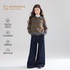 MUCMUKN 100美丽诺羊毛亲肤polo领条纹毛衣男女童26冬