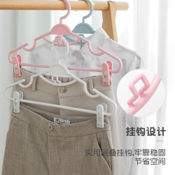 多功能连挂衣架一体式衣裤夹加厚塑料无痕衣钩省空间阳台晾晒架