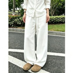 月伊纺 夏季新款美式复古宽松阔腿长裤男莱赛尔直筒裤青年潮流百搭休闲裤