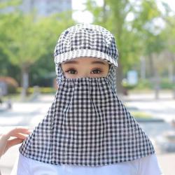 帽子女夏季棉麻太阳帽遮脸护颈防紫外线防晒帽骑车干活采茶遮阳帽