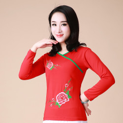 富贵牡丹舞蹈衣广场舞服装新款女民族风跳舞衣服牛奶丝表演练功服