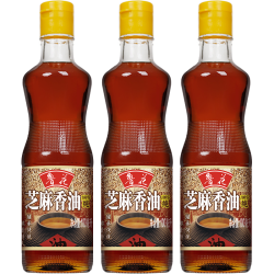 鲁花 正宗芝麻香油100ml*3瓶100%纯正白芝麻香油家用调味芝麻油