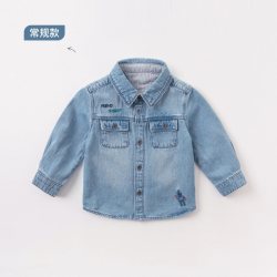 戴维贝拉 男童衬衫儿童衣服童装宝宝牛仔衣秋装外套