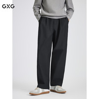 GXG 男装 斜纹褶皱西装裤 黑色 L