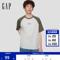 Gap 725618 纯棉撞色插肩 浅灰色 M(170/92A) 短袖T恤