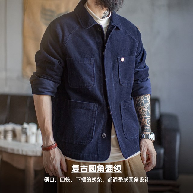马登 工装美式复古灯芯绒四袋猎装夹克