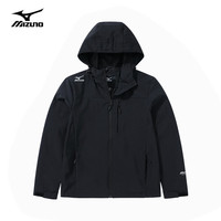 美津浓 户外夹克男女登山服外套防风 黑色 XL