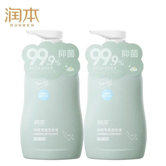 润本 婴儿内衣洗衣液 300ml*2瓶 赠10ml*2袋