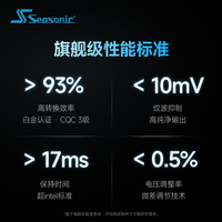 海韵 Focus V5 GX850 白金全模组 ATX3.1 电源