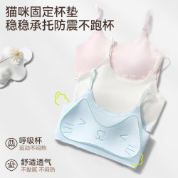 棉奇熊 女童内衣发育期少女一二阶段小学初中生背心10-16岁儿童无痕文胸