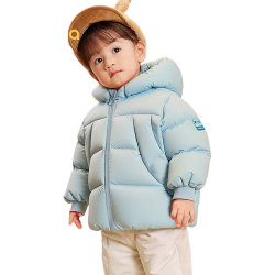 巴拉巴拉 童装儿童羽绒服男童冬季宝宝时髦新颖可爱动物造型外套 冰蓝80935-白鸭绒 130